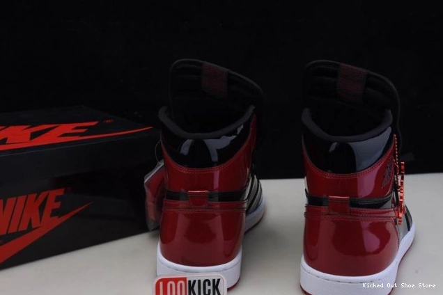 Kicked Out Shoe Store High 555088-063 Bred Air OG Jordan 1 Patent 0801